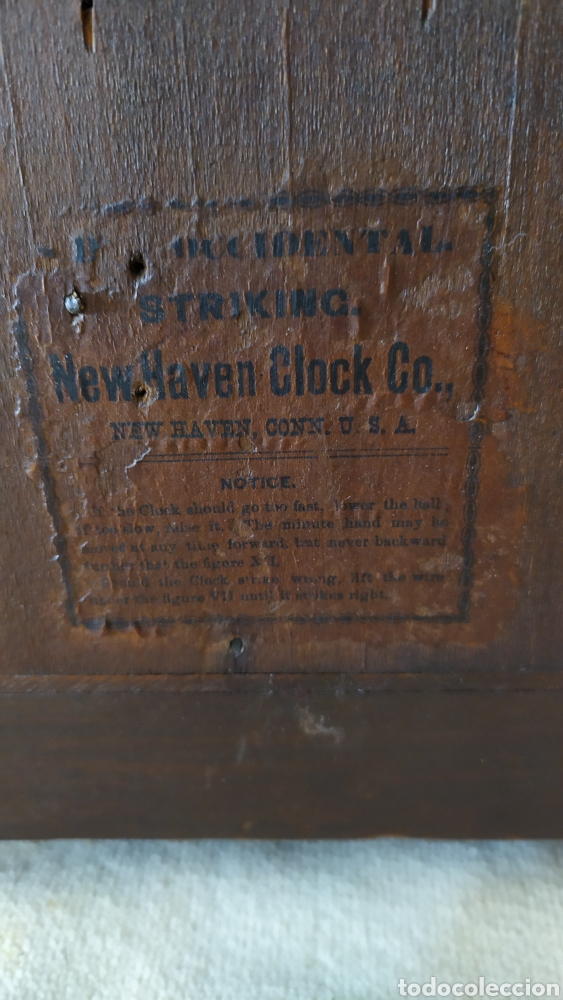 Relojes de pared: Antiguo reloj de pared New Haven Clock - Foto 8