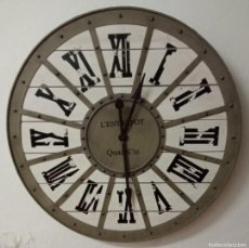 Relojes de pared: LOTE GRAN RELOJ DE PARED L'ENTREPOT N.16 LÍNEA ANTIGUA MADE IN FRANCE. Lote 364855871