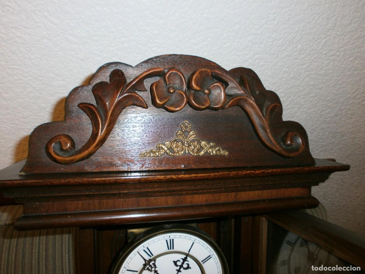 Relojes de pared: RELOJ DE PARED ANTIGUO CARGA MANUAL DE P&Eacute;NDULO - Foto 7