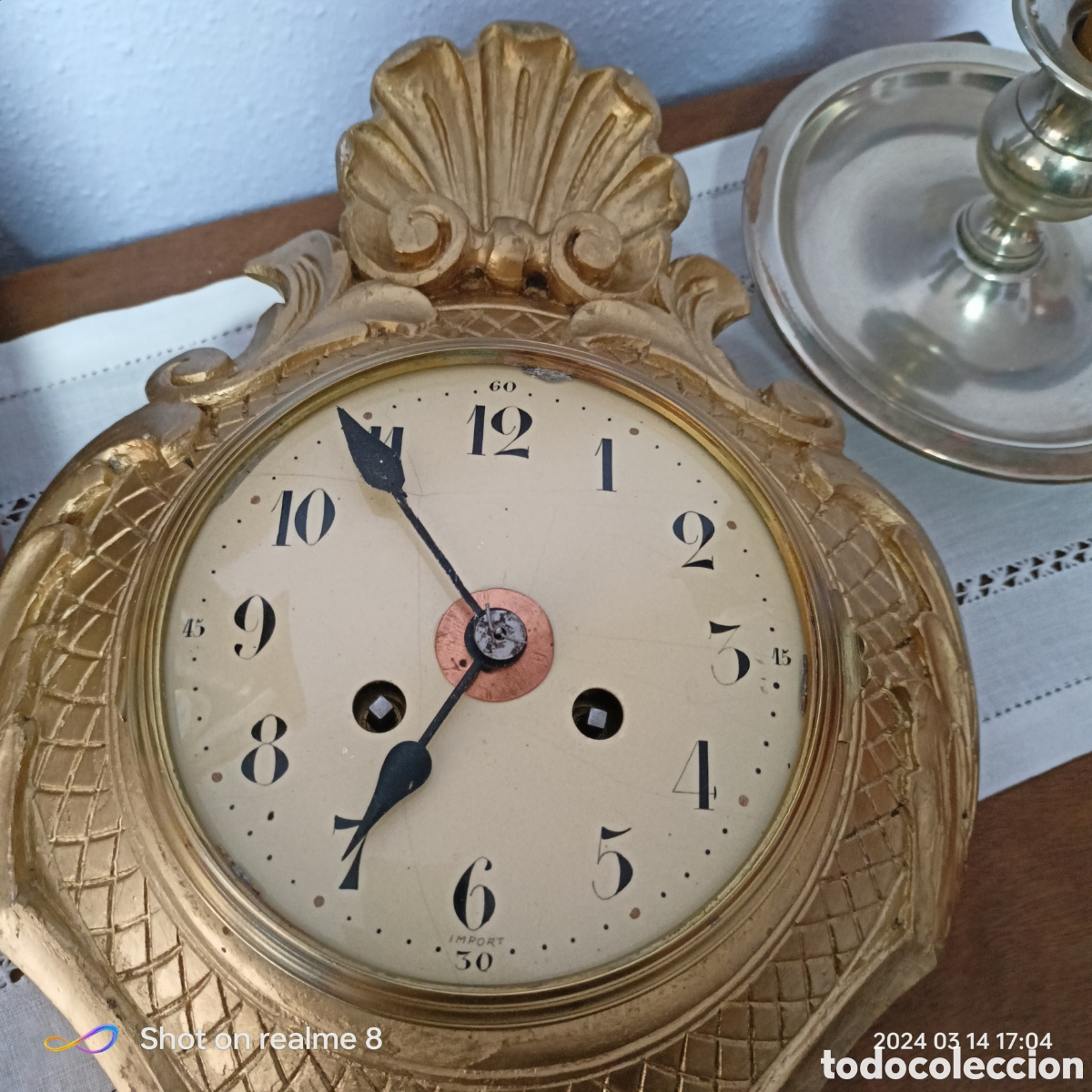 Relojes de pared: ANTIGUO RELOJ CARTEL- CON PENDULO Y LLAVE - - Foto 3