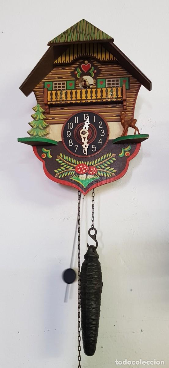 Relojes de pared: Reloj de cucu funcionando de una pesa - Foto 7
