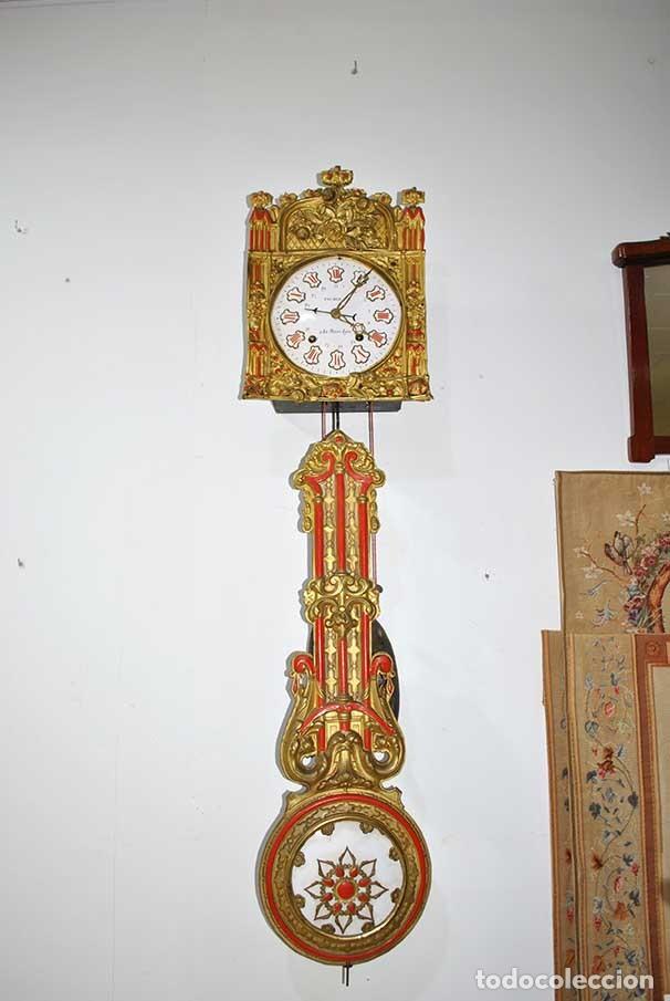 Relojes de pared: RELOJ ANTIGUO DE PARED TIPO MOREZ - Foto 2