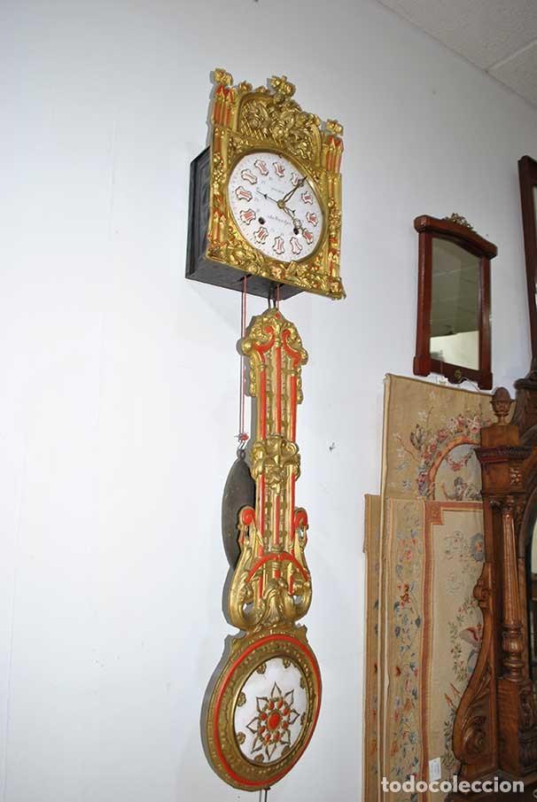 Relojes de pared: RELOJ ANTIGUO DE PARED TIPO MOREZ - Foto 3