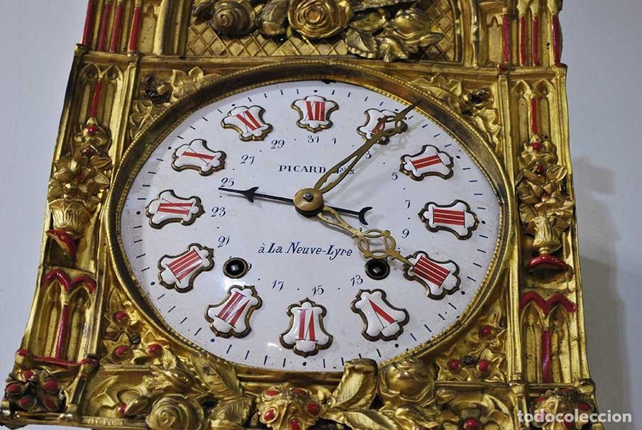 Relojes de pared: RELOJ ANTIGUO DE PARED TIPO MOREZ - Foto 7