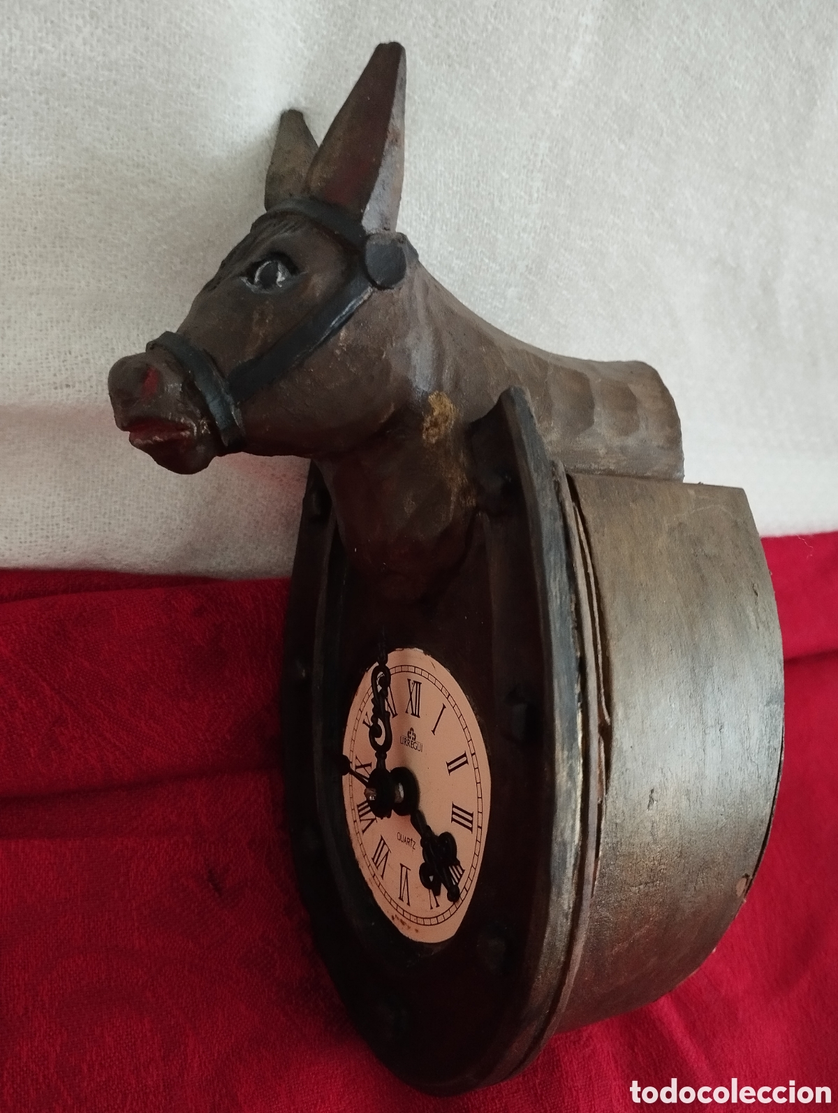 Relojes de pared: Antiguo Reloj Madera tallada. - Foto 4