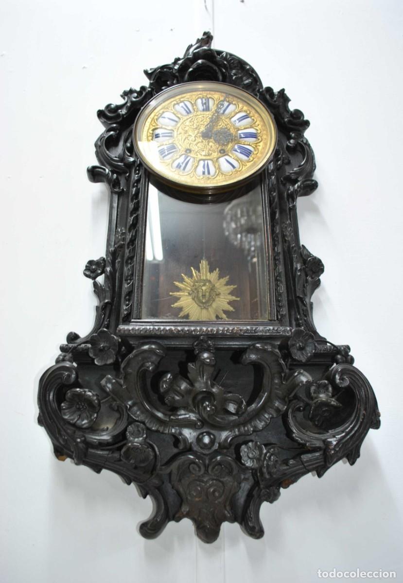 Relojes de pared: RELOJ ANTIGUO DE PARED ESTILO LUIS XV - Foto 5