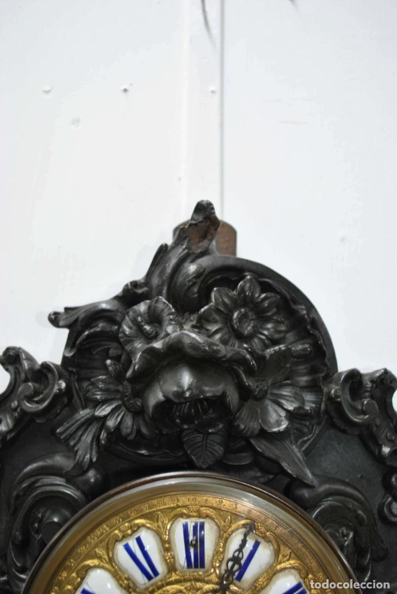 Relojes de pared: RELOJ ANTIGUO DE PARED ESTILO LUIS XV - Foto 6