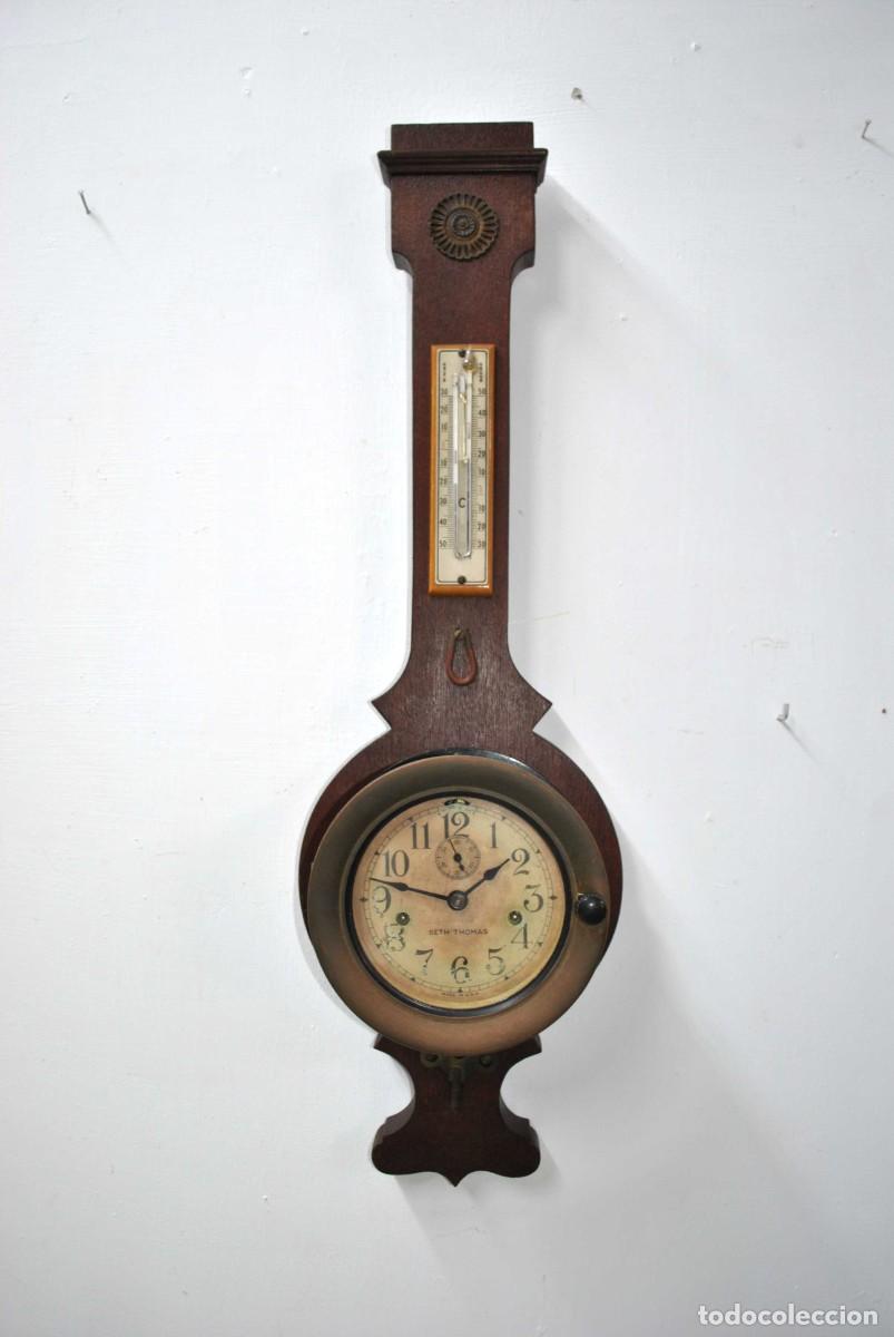 Relojes de pared: ANTIGUO TERM&Oacute;METRO BAR&Oacute;METRO SETH THOMAS - Foto 1