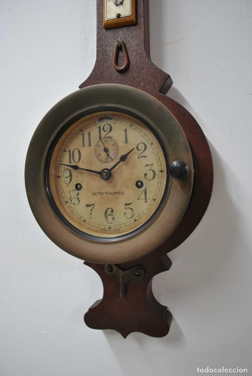 Relojes de pared: ANTIGUO TERM&Oacute;METRO BAR&Oacute;METRO SETH THOMAS - Foto 3