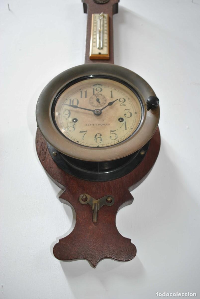 Relojes de pared: ANTIGUO TERM&Oacute;METRO BAR&Oacute;METRO SETH THOMAS - Foto 6