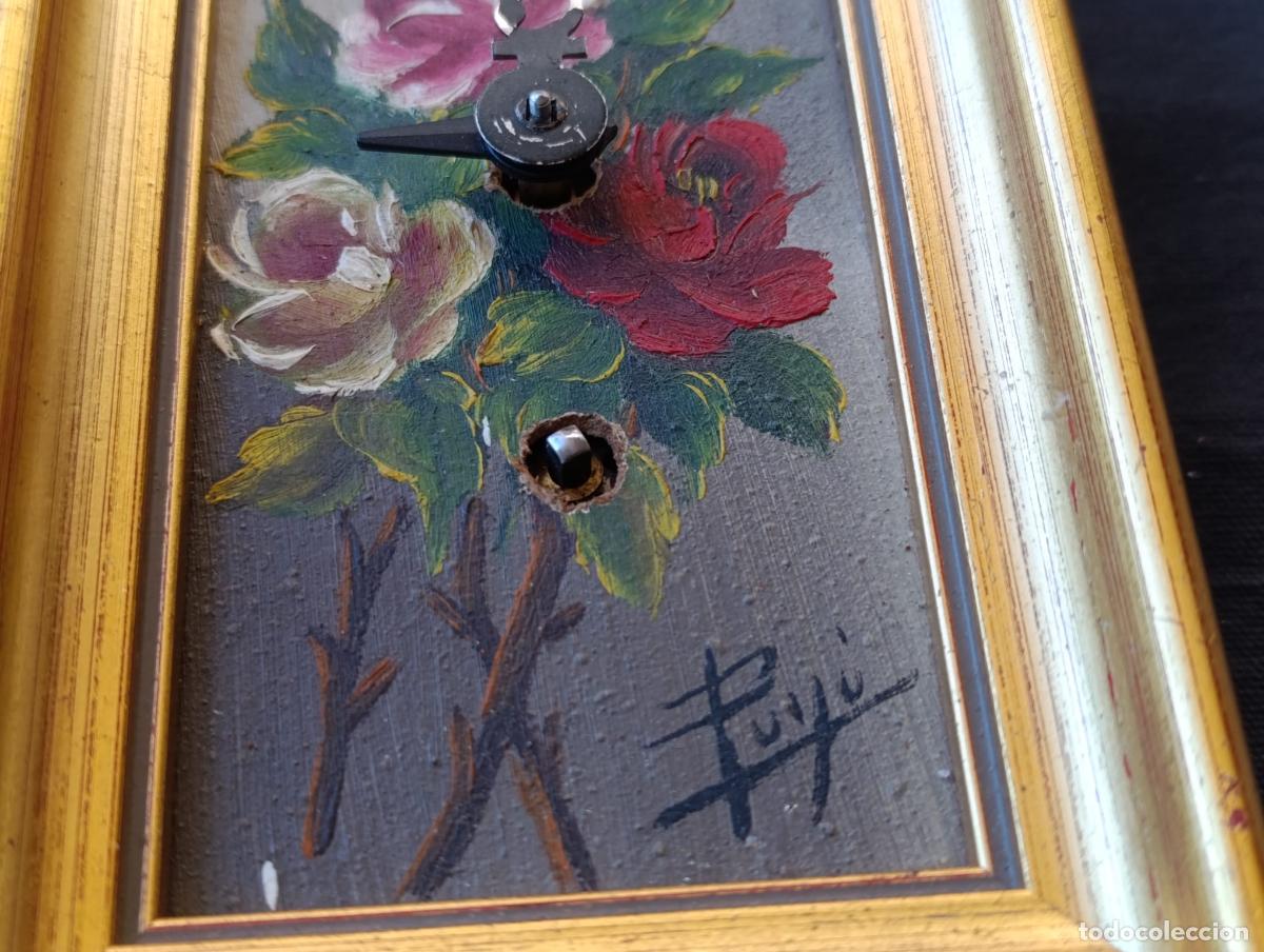 Relojes de pared: CUADRO FLORES CON RELOJ,GERMANY PARA REPASAR. - Foto 2