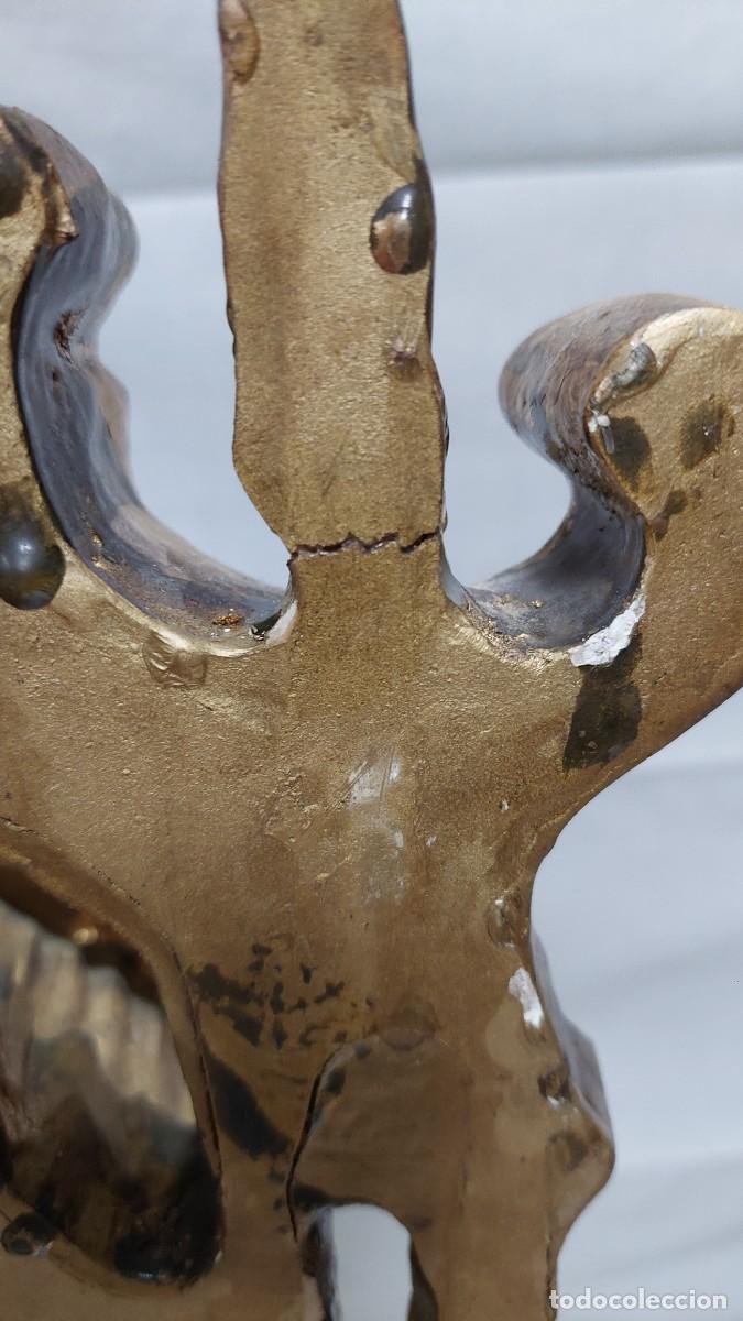 Relojes de pared: Reloj de pared de cornucopia madera y estuco dorado - Foto 7