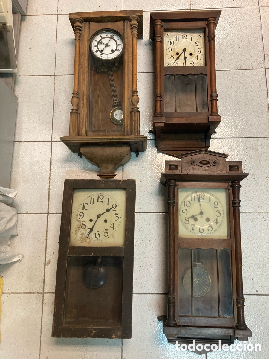 Relojes de pared: Lote 4 relojes de pared para restaurar - Foto 1