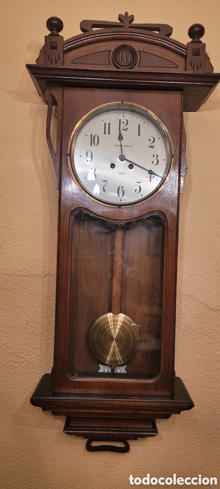 Relojes de pared: Reloj de p&eacute;ndulo carga manual a&ntilde;os 20 - Foto 4