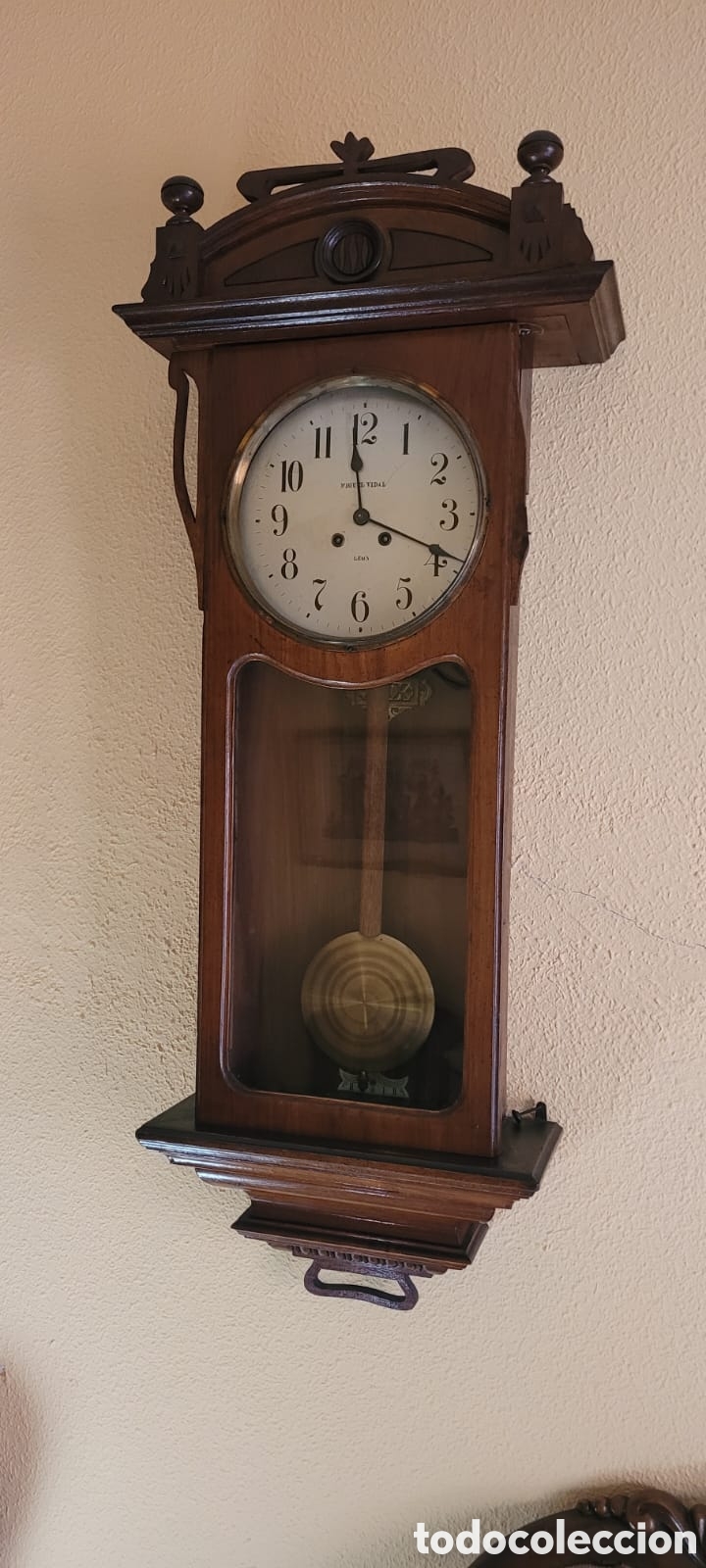Relojes de pared: Reloj de p&eacute;ndulo carga manual a&ntilde;os 20 - Foto 6