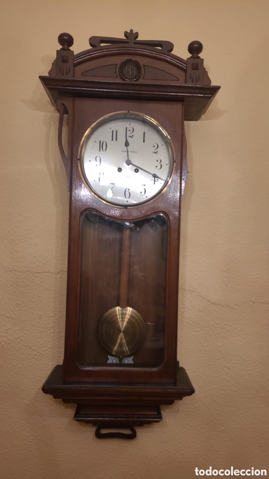 Relojes de pared: Reloj de p&eacute;ndulo carga manual a&ntilde;os 20 - Foto 1