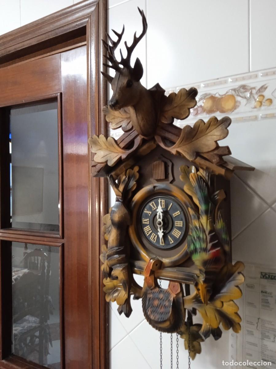 Relojes de pared: Reloj Cuco antiguo alem&aacute;n de cuerda funcionando - Foto 10