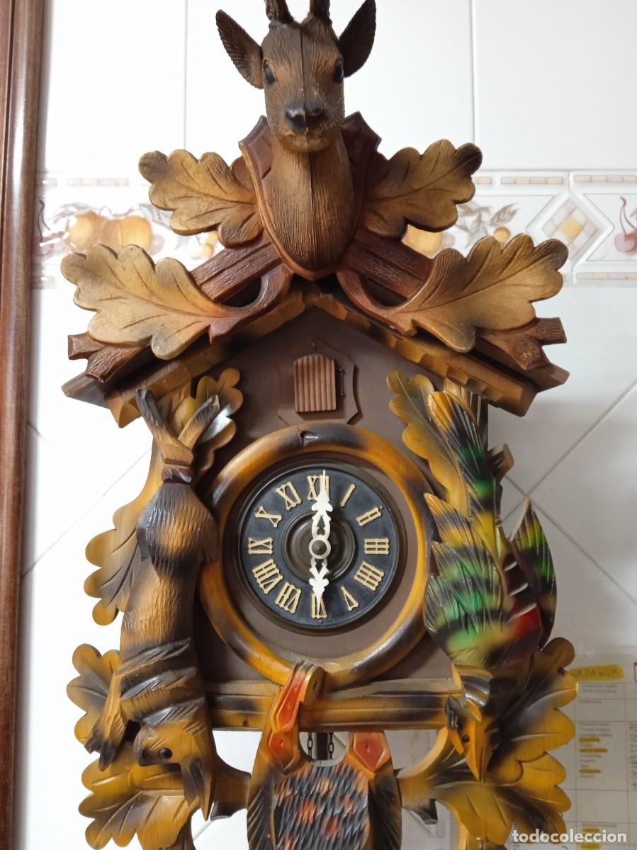Relojes de pared: Reloj Cuco antiguo alem&aacute;n de cuerda funcionando - Foto 11