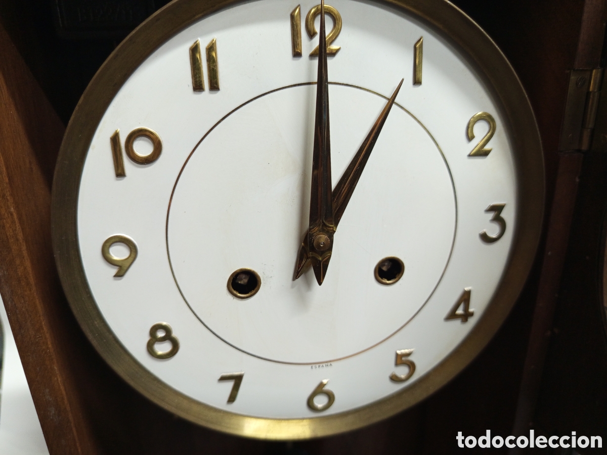 Relojes de pared: Reloj antiguo de pared a cuerda - Foto 9