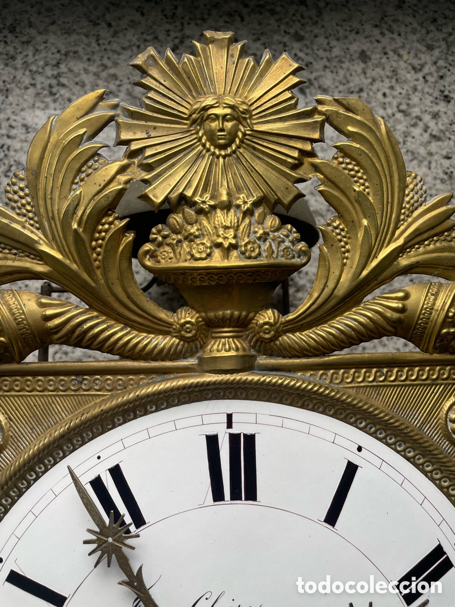 Relojes de pared: Reloj Moret. Car&aacute;tula de lat&oacute;n - Foto 2