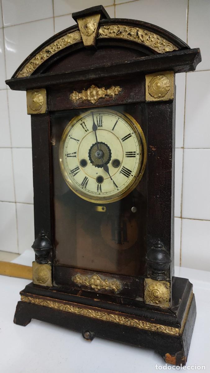 Relojes de pared: Antiguo reloj de sobremesa caja de madera