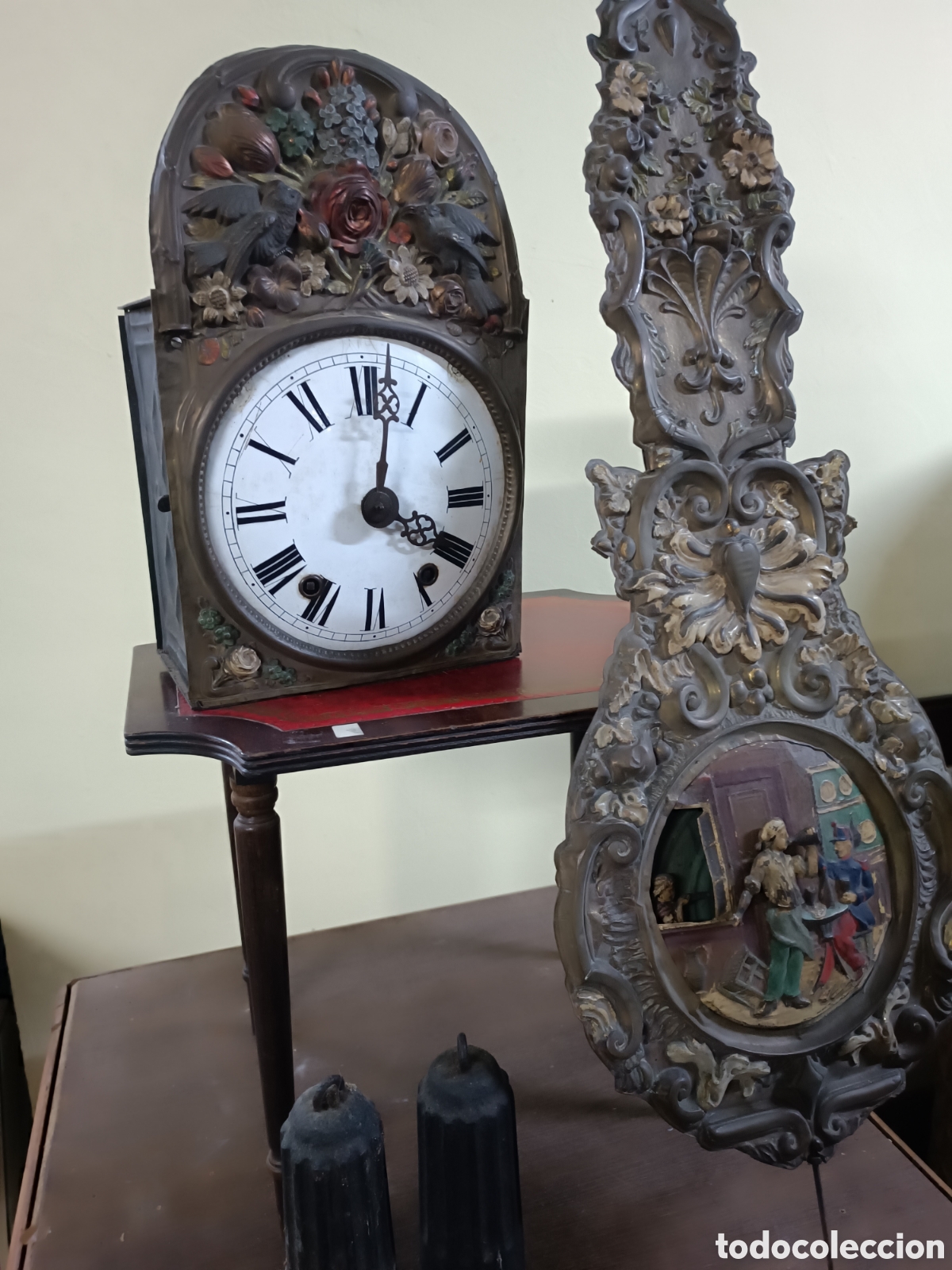 Wanduhren: Antiguo reloj Morez de p&eacute;ndulo real