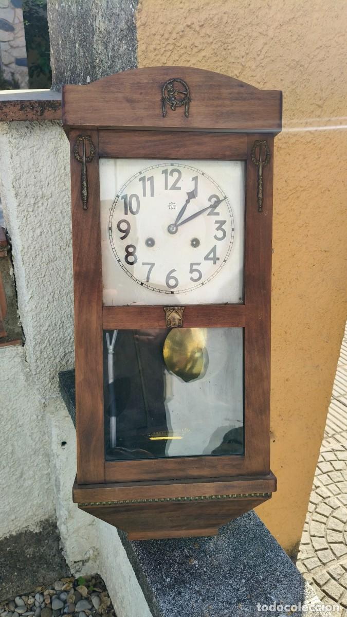 Relojes de pared: Horloge murale m&eacute;canique suisse fonctionne