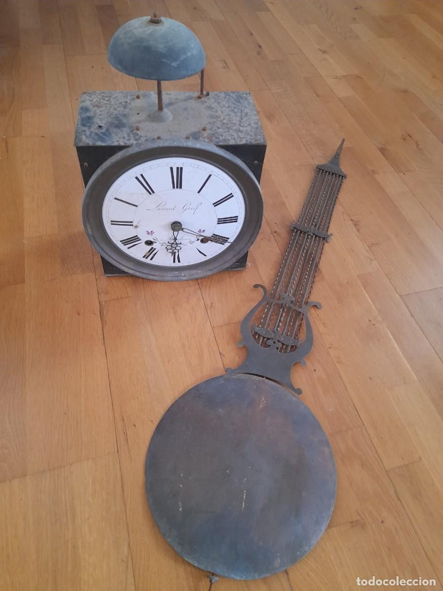 Relojes de pared: antiguo reloj de pared, laurent greif, moulins, francia, para restaurar o piezas, siglo 19