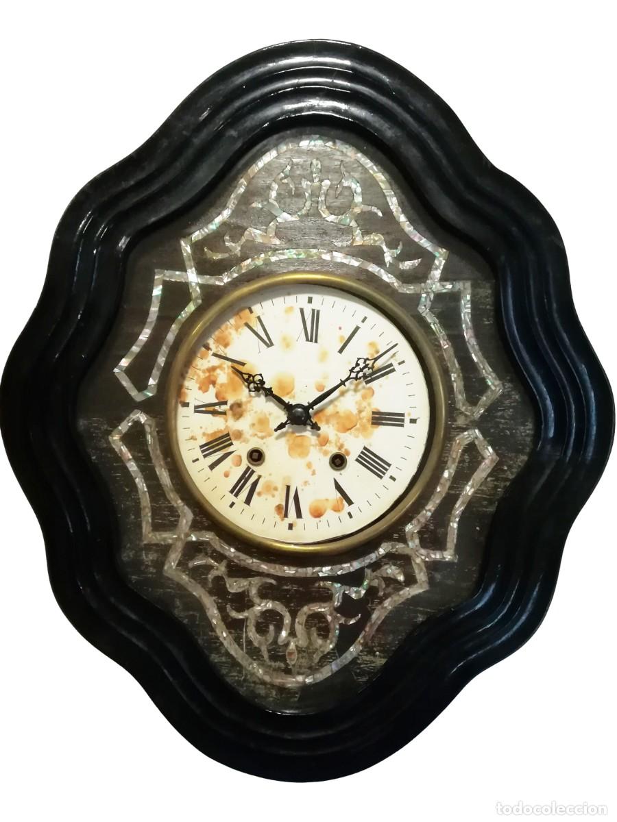 Wall clocks: RELOJ PARED OJO DE BUEY NEGRO CON NACAR