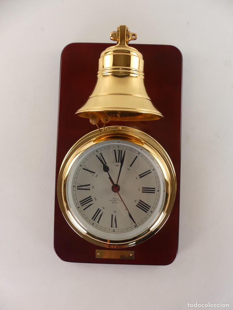 Wanduhren: RELOJ ESTILO NA&Uacute;TICO, MARINO, MARINERO CON CAMPANA, MARCA AUTONAUTIC INSTRUMENTAL
