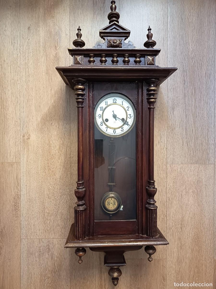 Relojes de pared: RELOJ DE PARED ANTIGUO DE P&Eacute;NDULO &mdash; HAMBURG AMERICAN CLOCK CO. (HAC), CIRCA 1891-1905