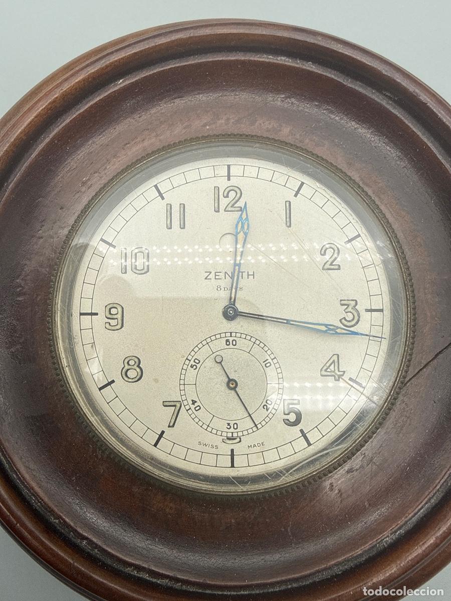 Relojes de pared: Antiguo reloj de barco / n&aacute;utico de la prestigiosa casa Zenith, modelo &ldquo;8 Days&rdquo;, fabricado en Suiza