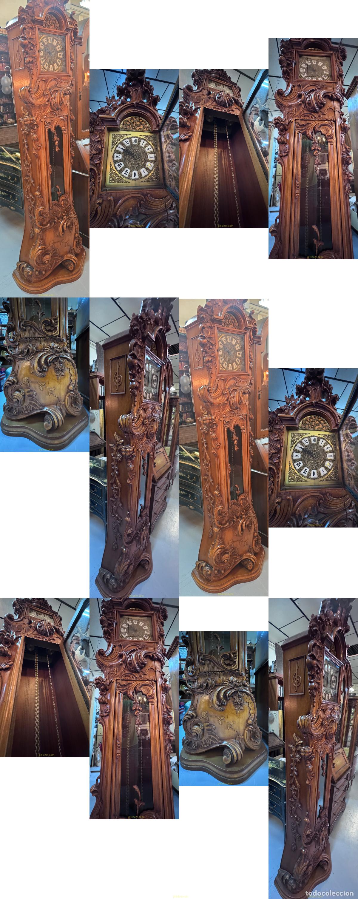 Relojes de pared: RELOJ ANTIGUO TALLADO EN MADERA