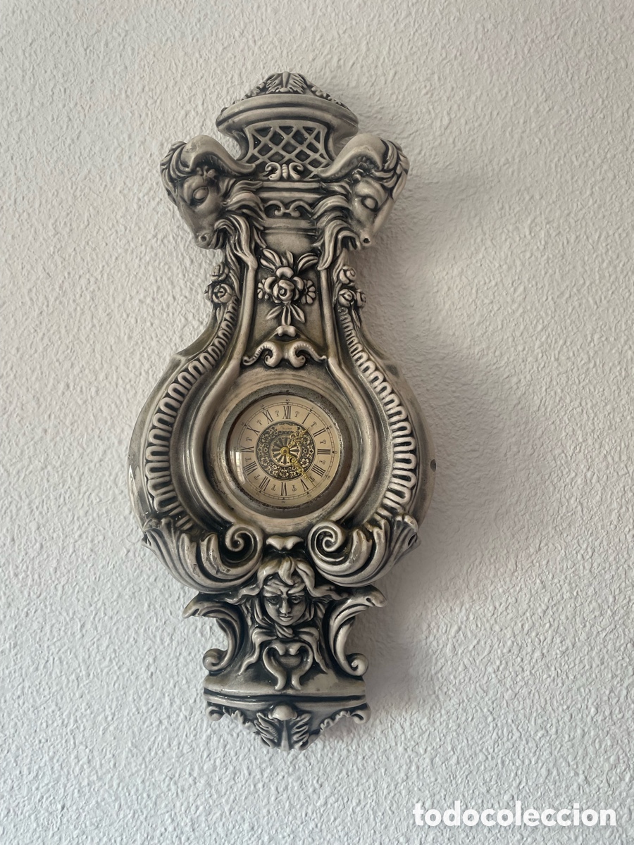 Relojes de pared: Reloj Pared Barroco Cer&aacute;mica Walter West Germany Funcionando N&uacute;meros Romanos 50cm