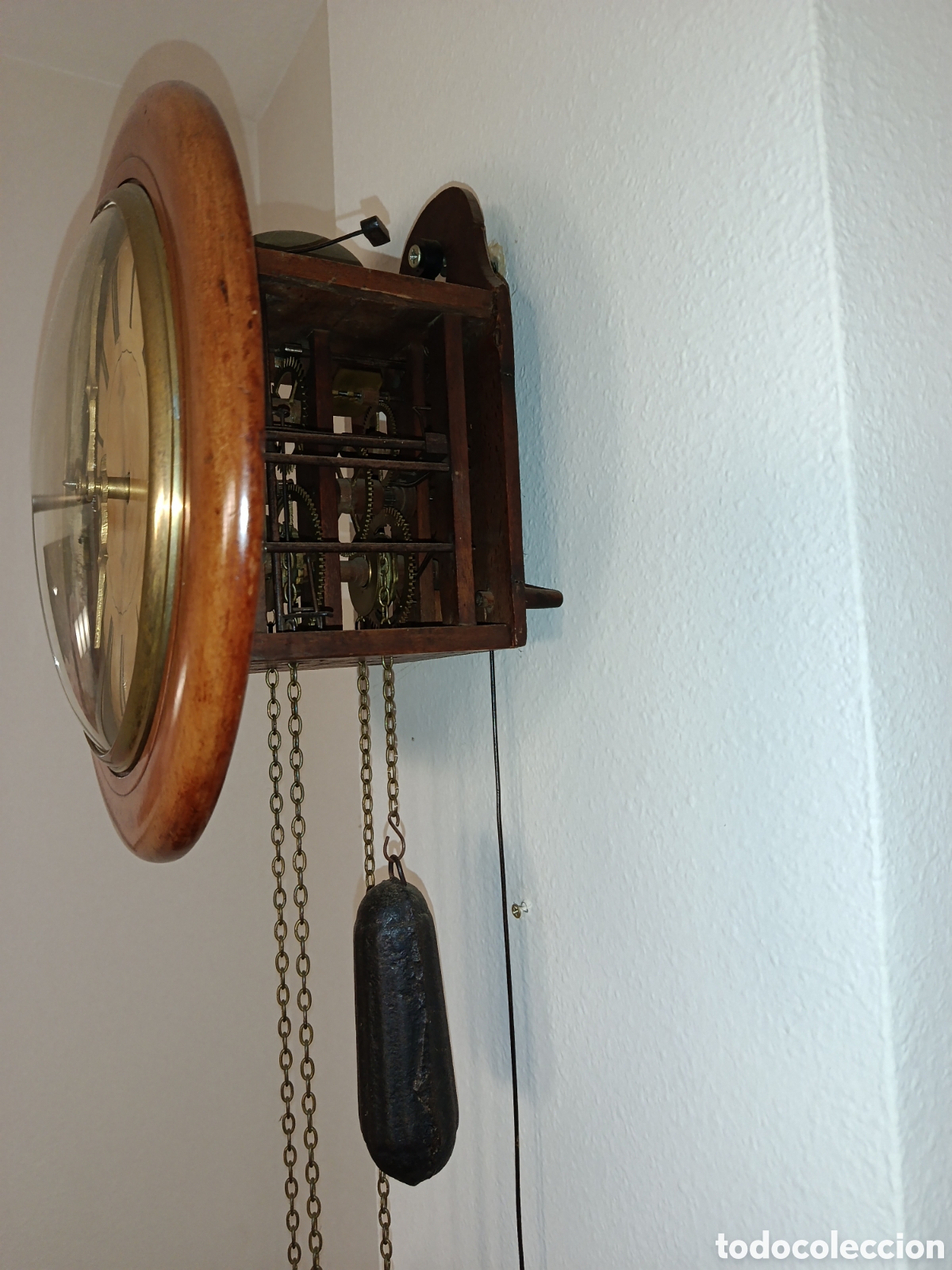 Relojes de pared: Reloj de Pared Antiguo Madera restaurado - Foto 3