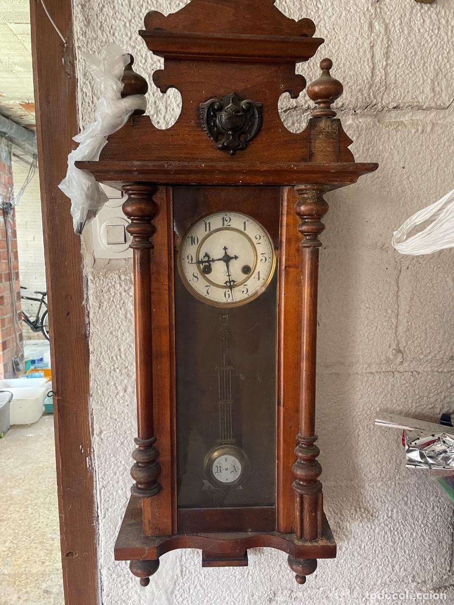 Orologi da parete: Antiguo reloj de pared regulador de p&eacute;ndulo &ndash; Madera maciza &ndash; Finales siglo XIX / principios XX