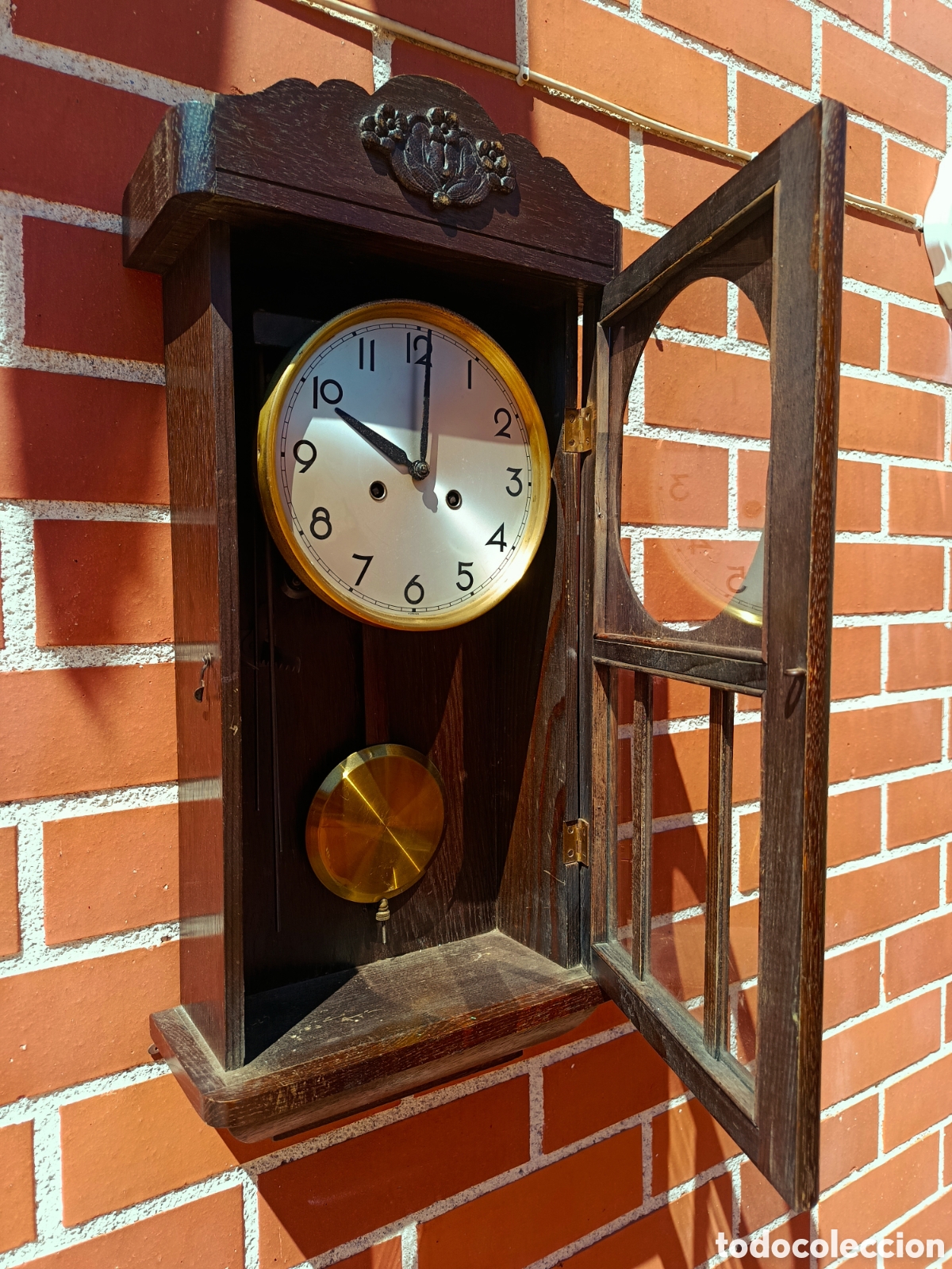 Relojes de pared: Antiguo reloj pared madera - Foto 6