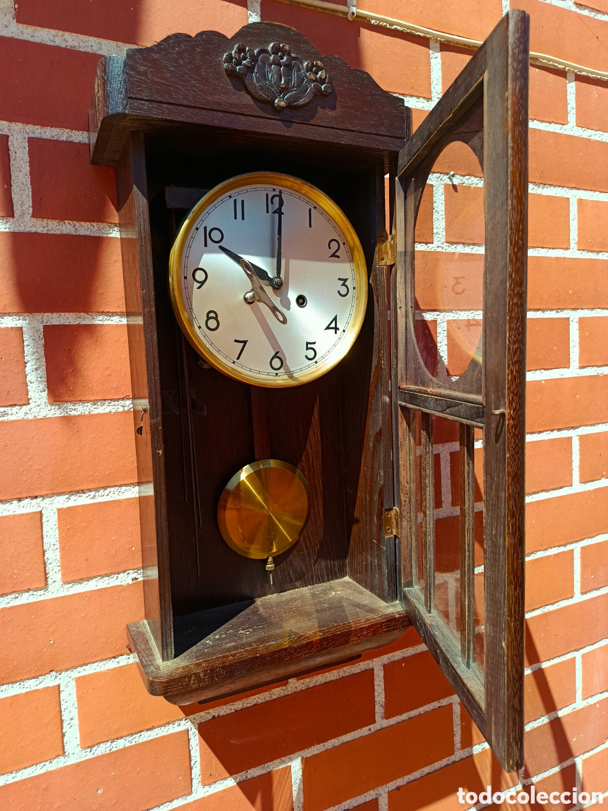 Relojes de pared: Antiguo reloj pared madera - Foto 9