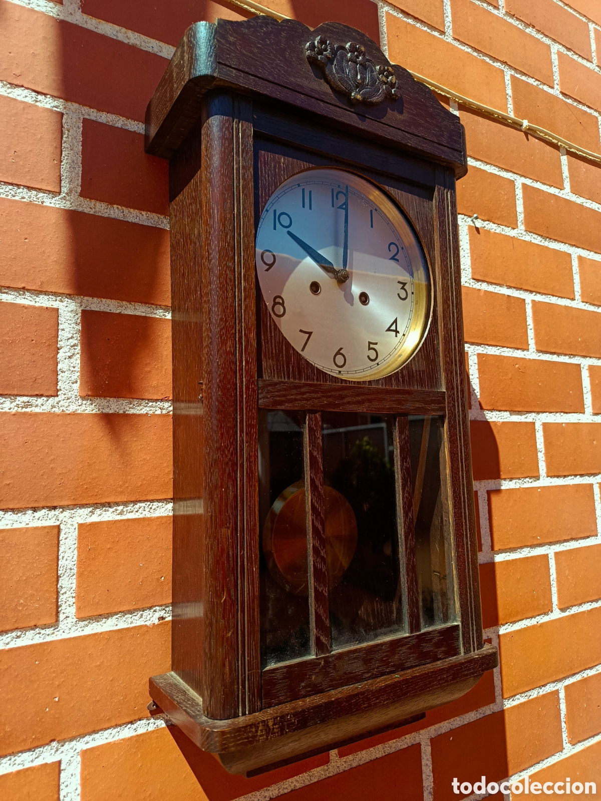 Relojes de pared: Antiguo reloj pared madera - Foto 2