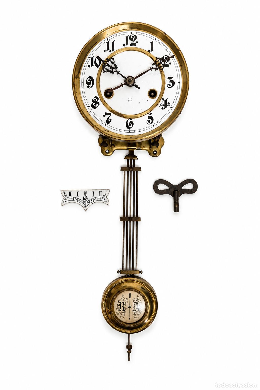 Wall clocks: Maquina de Reloj de Pared Regulador Antiguo - Marca Junghans, Alemania - ( 1890-1910) - Completa