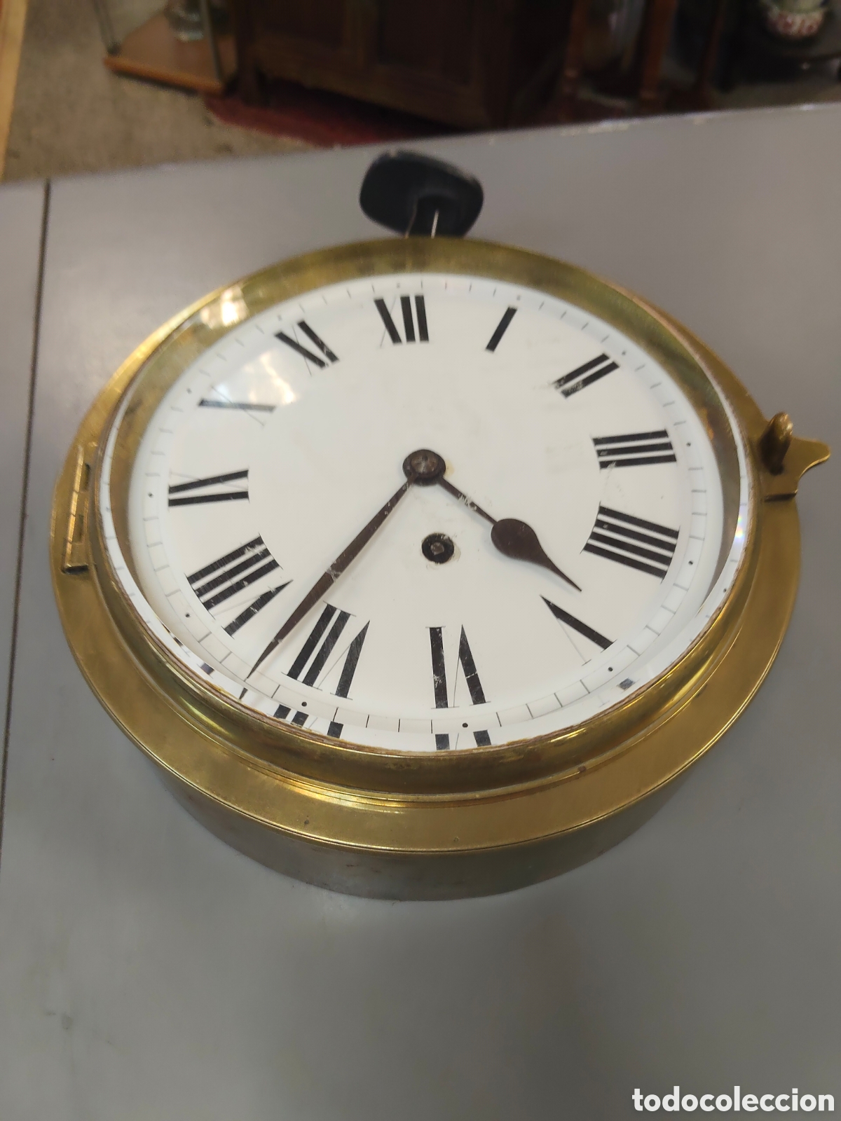 Rel&oacute;gios de parede: Antiguo reloj de bronce de barco
