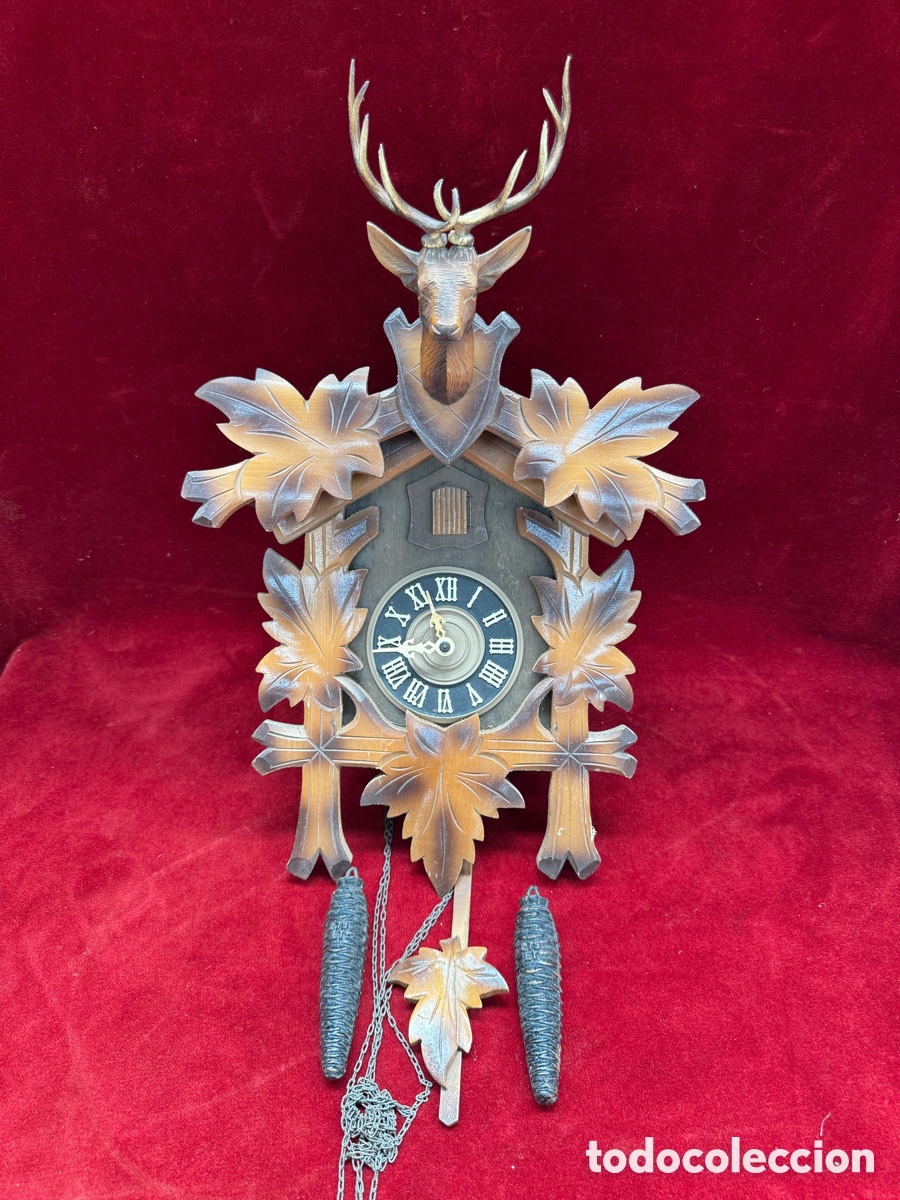 Relojes de pared: Antiguo y precioso reloj de cuco,motivos de caza!
