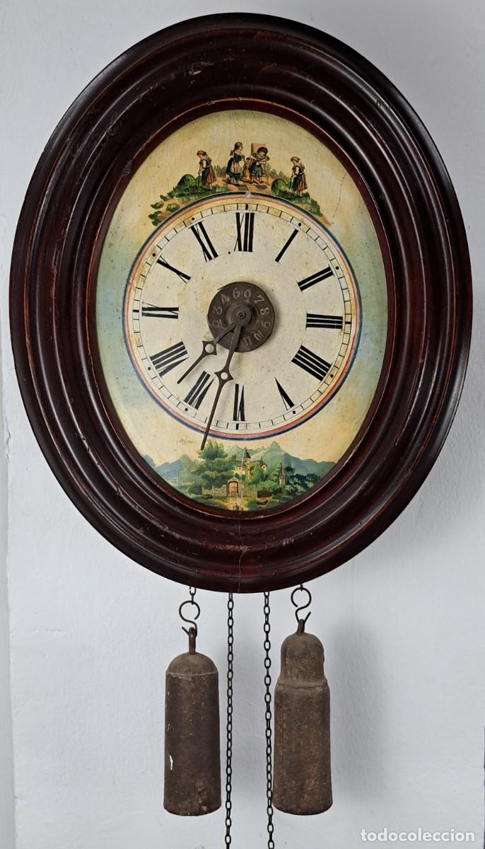 Relojes de pared: Reloj ratera, Siglo XIX, Funciona, no tiene el p&eacute;ndulo
