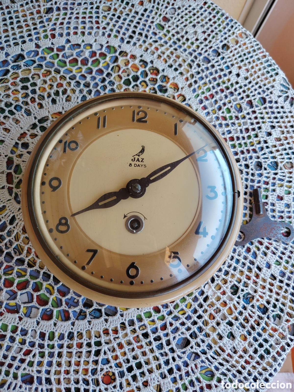Relojes de pared: ANTIGUO RELOJ DE PARED A CUERDA MARCA JAZ