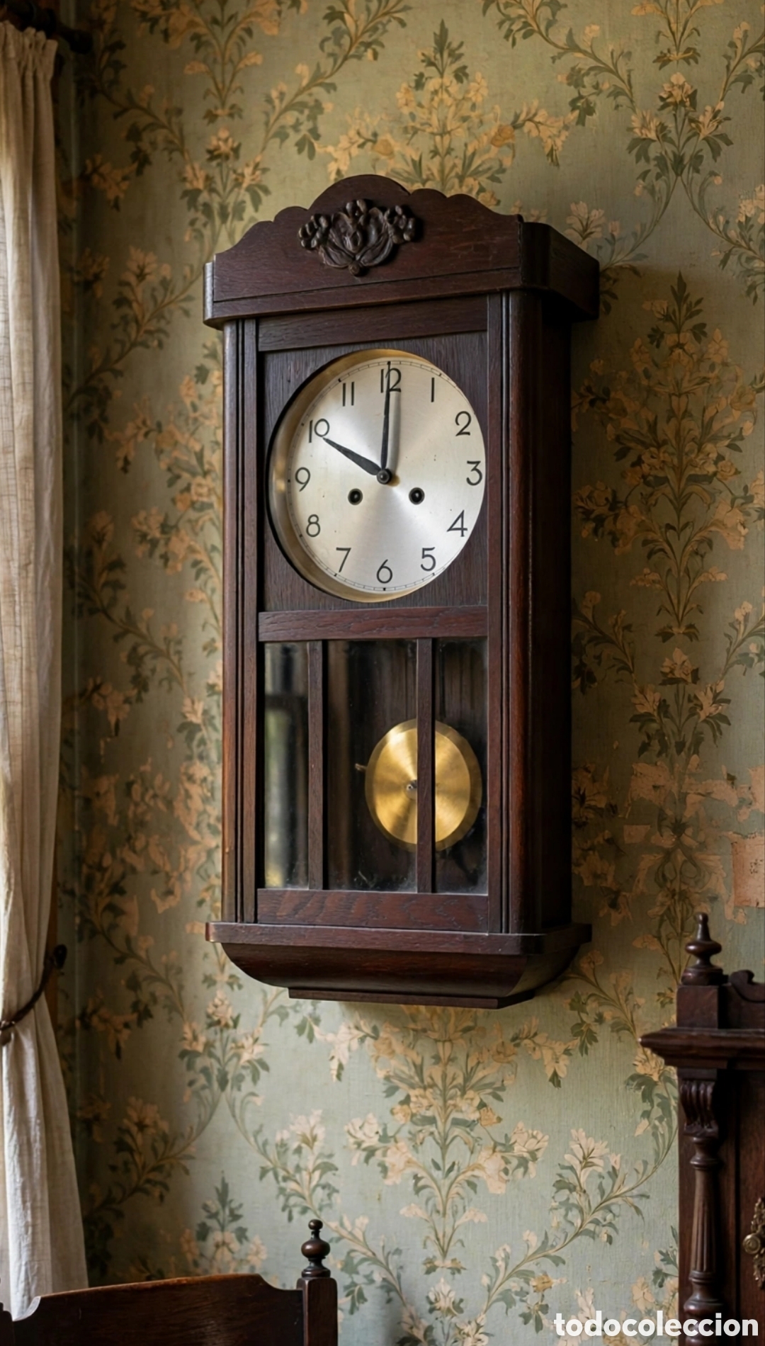 Relojes de pared: Antiguo reloj pared madera