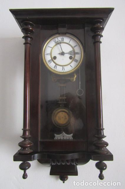 Relojes de pared: Antiguo reloj de cuerda mec&aacute;nica de pared alem&aacute;n a&ntilde;o periodo 1900 1910 funciona y da sus campanadas