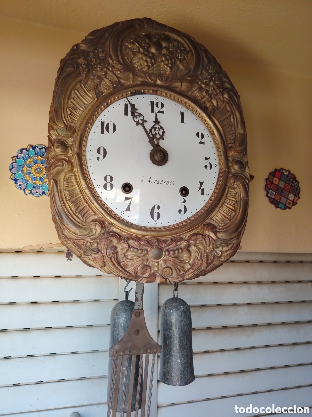 Relojes de pared: ANTIGUO RELOJ TIPO MOREZ - Foto 10