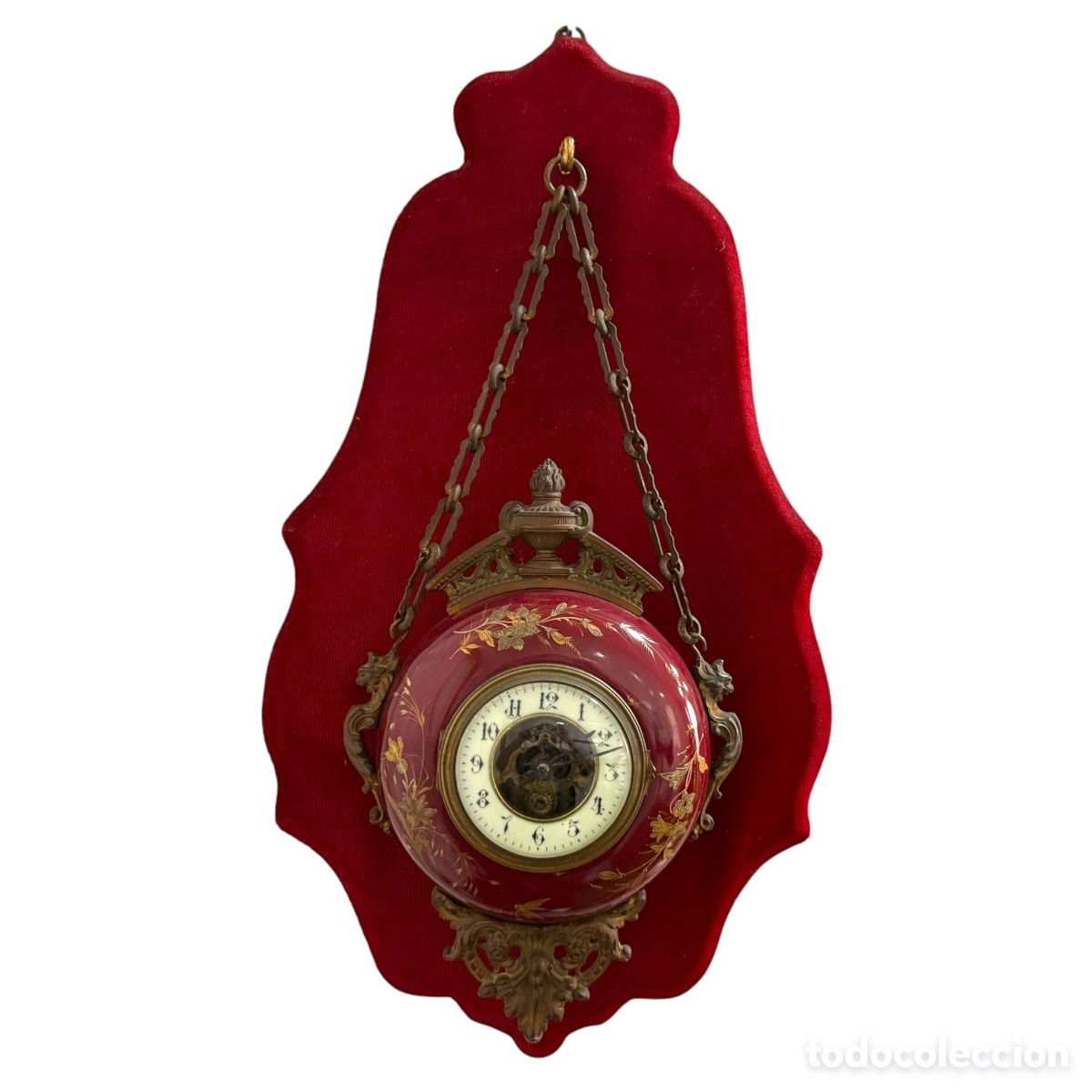 Relojes de pared: Reloj Franc&eacute;s de pared de p&eacute;ndulo oscilante antiguo S. XIX
