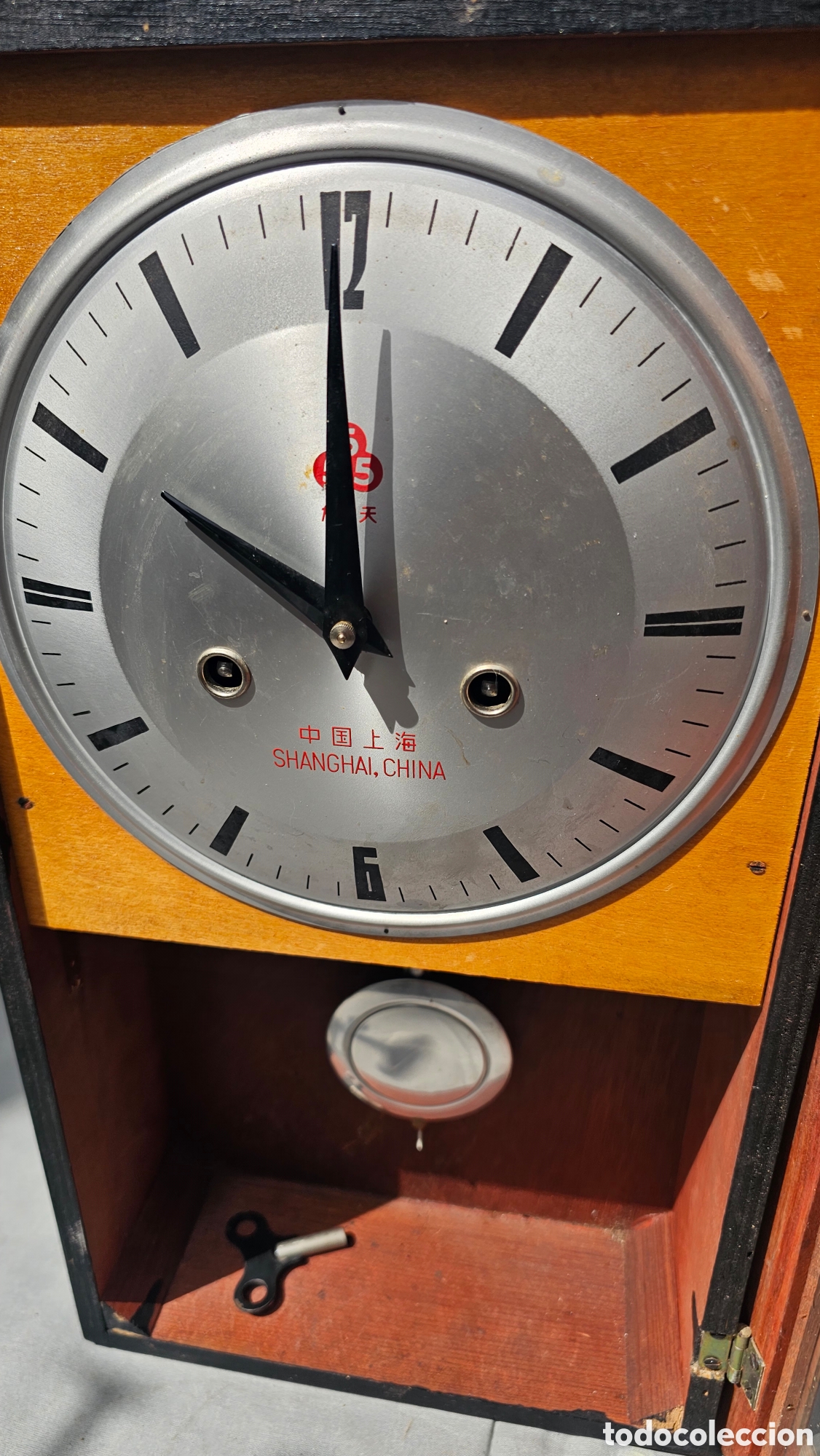 Relojes de pared: Antiguo reloj de cuerda de pared - Foto 6