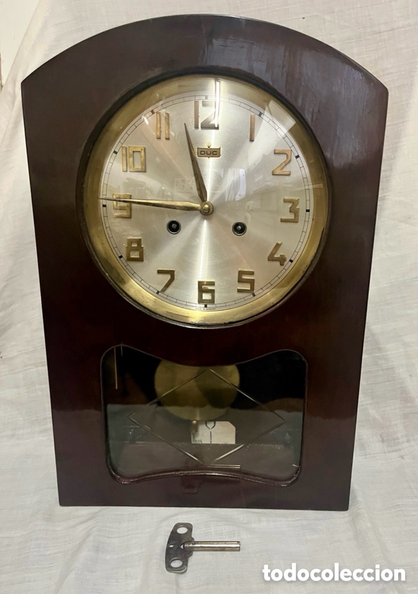 Relojes de pared: RELOJ &ldquo; DUC &ldquo; DE GERMANY , CARGA MANUAL , DE PARED , FUNCIONA PERFECTAMENTE